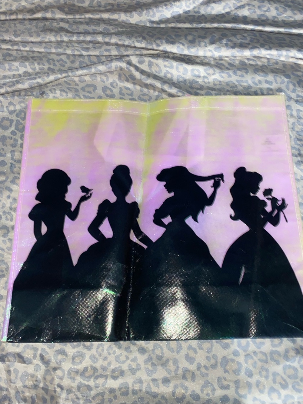 Holographic Princess Silhouette Tote Bag